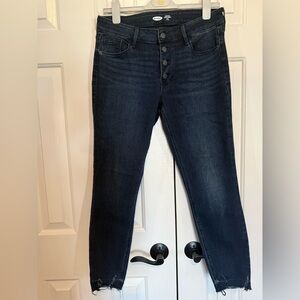 NWOT Old Navy Rockstar Mid Rise Dark Wash Super Skinny Stretch Jeans